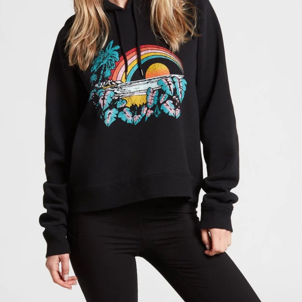 Volcom Girls Truly Stokin' Hoodie - Black. Girls size Large